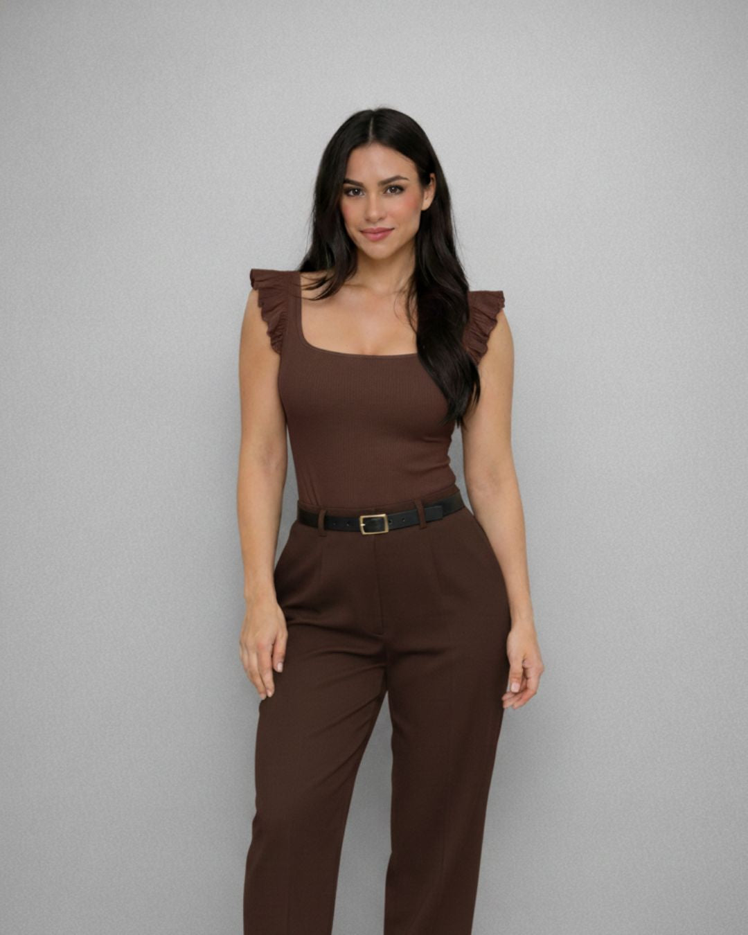 Body Mujer Vuelitos Escote Cuadrado - Blanco