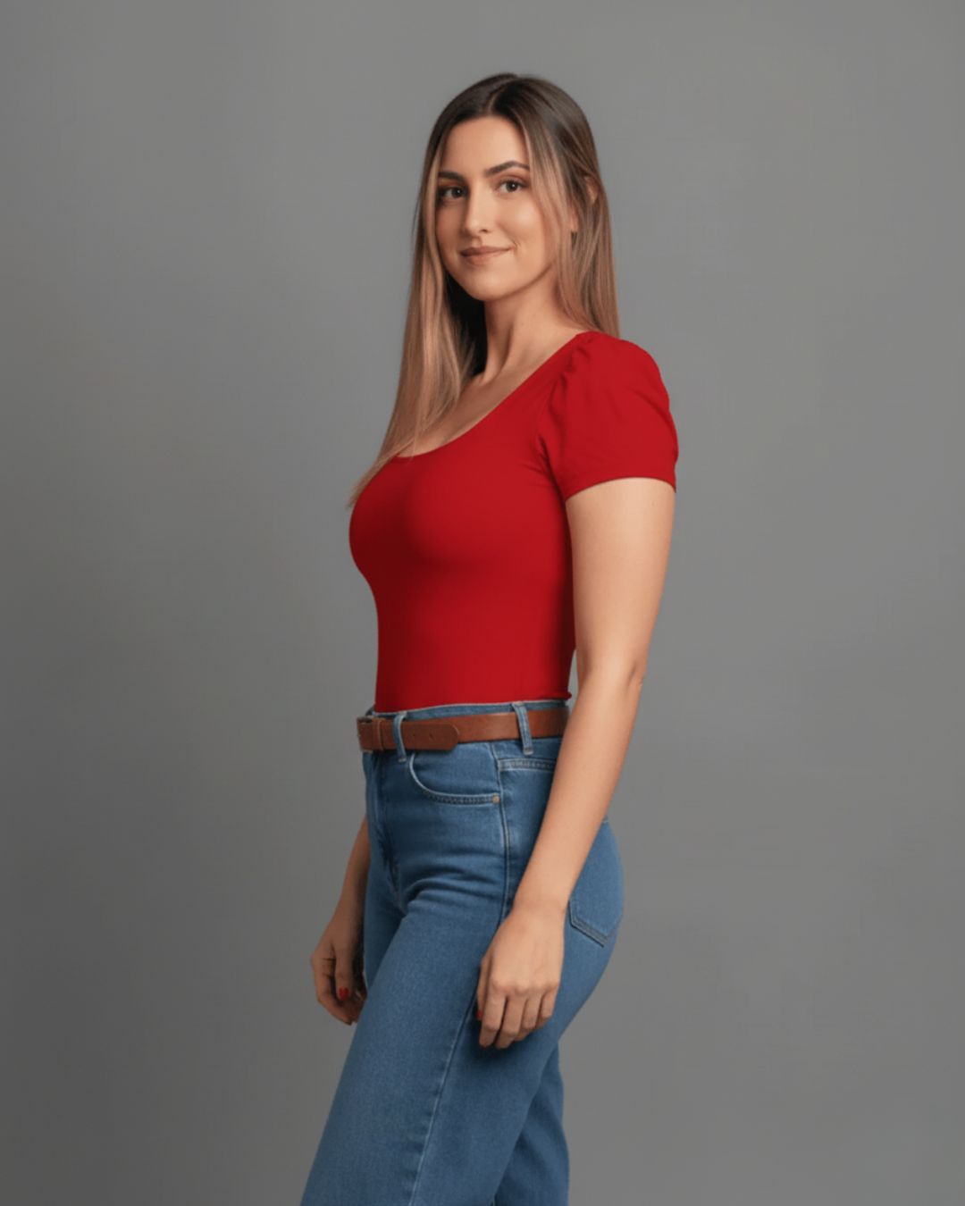 Body Cuello Cuadrado Manga Princesa - Body Queen