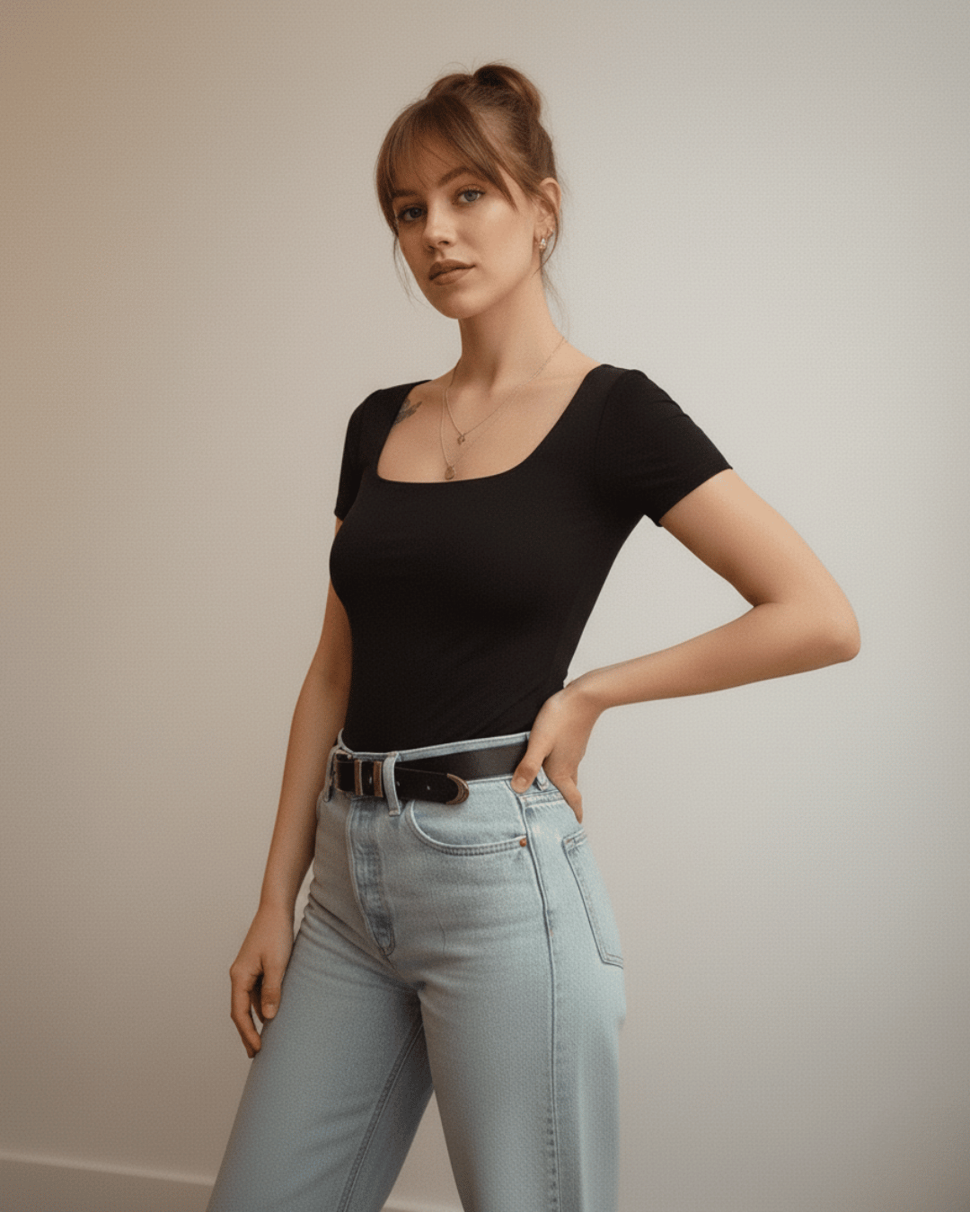 Tri Pack Bodys Manga Corta Escote Cuadrado, Modelo Kelly