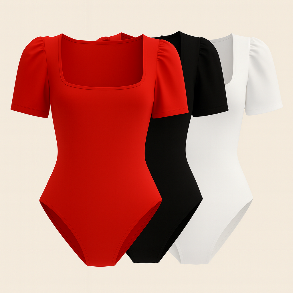Tri Pack Bodys Escote Cuadrado, Body Ignacia