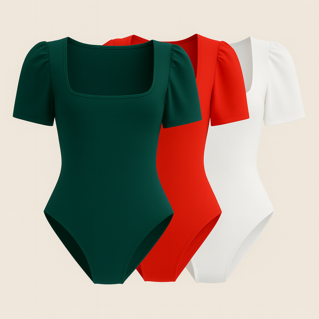 Tri Pack Bodys Escote Cuadrado, Body Ignacia