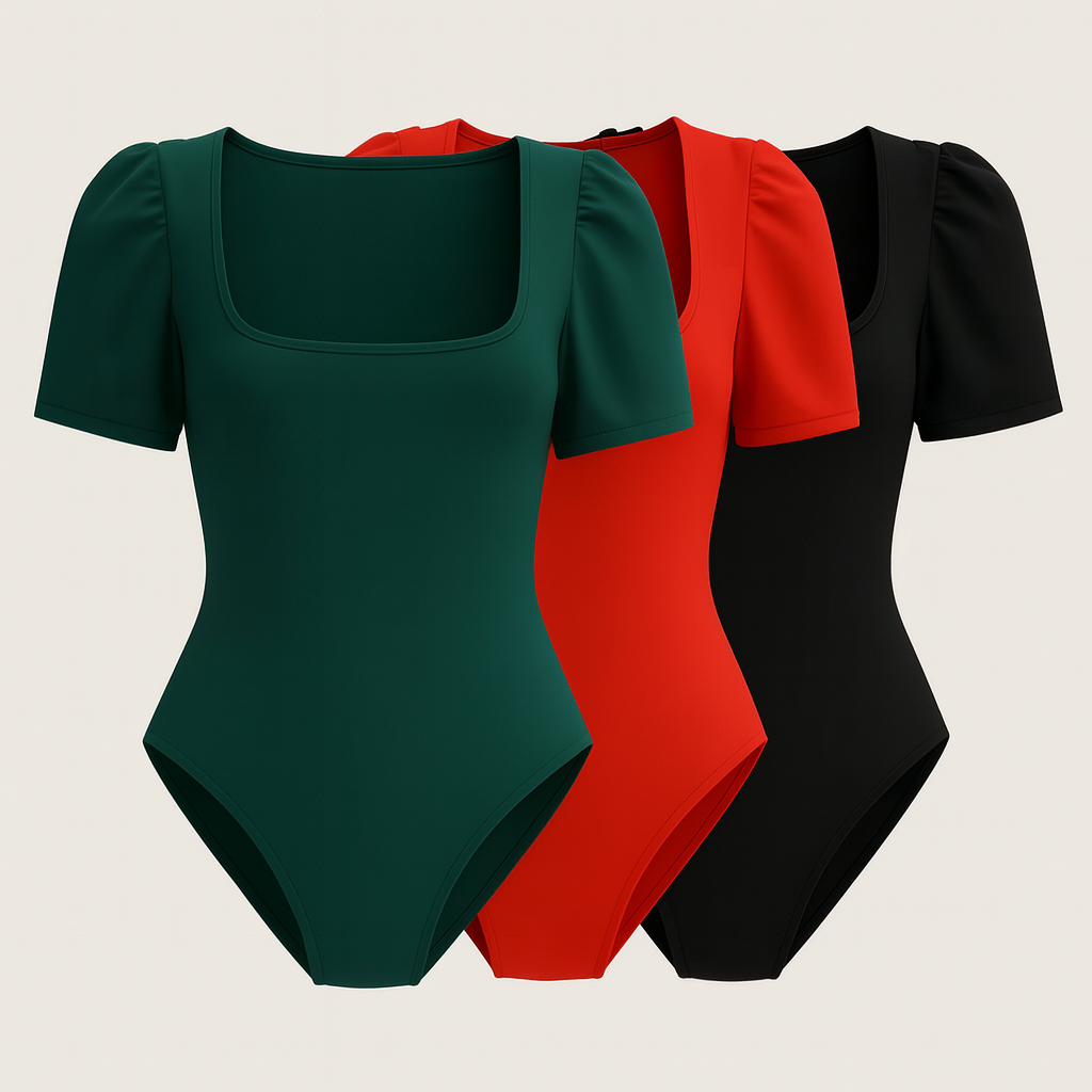 Tri Pack Bodys Escote Cuadrado, Body Ignacia