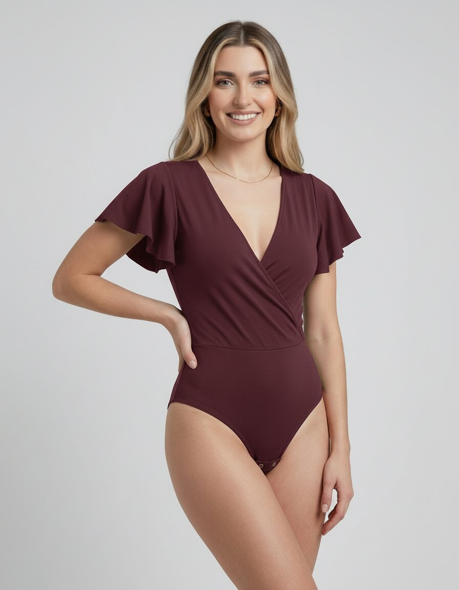 Body Diana Escote Cruzado Manga Vuelos