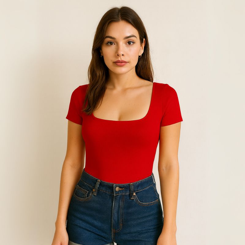 Body Kelly Escote Cuadrado Manga Corta