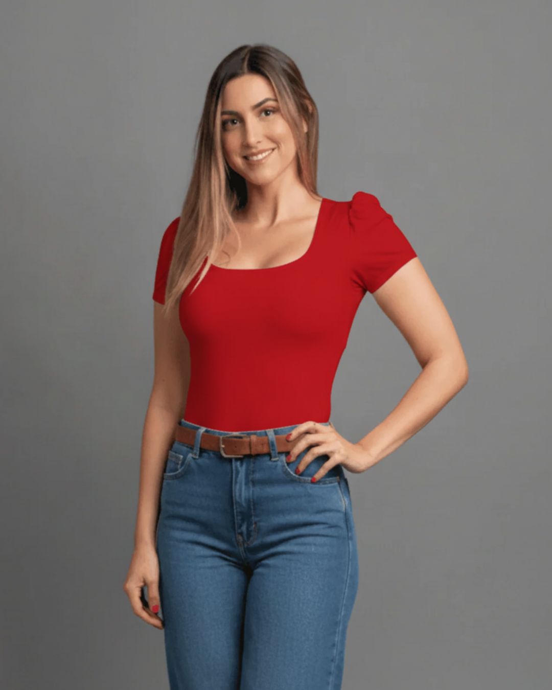Body Cuello Cuadrado Manga Princesa -  Body Queen