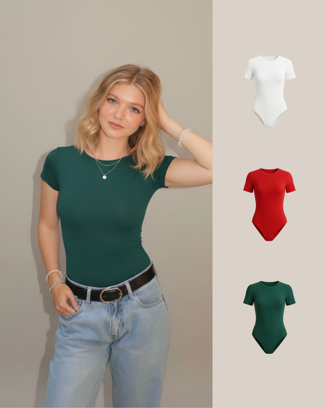 Tri Pack Bodys Manga Corta Escote Redondo