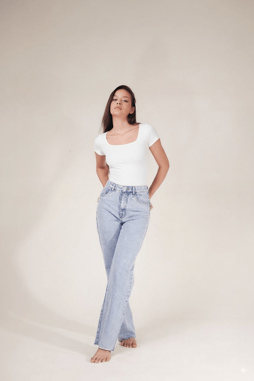 Body Kelly Escote Cuadrado Manga Corta