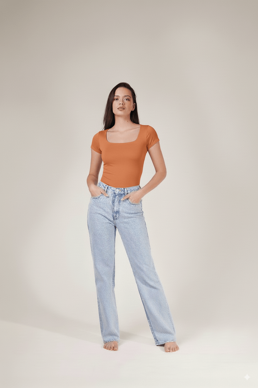 Body Kelly Escote Cuadrado Manga Corta