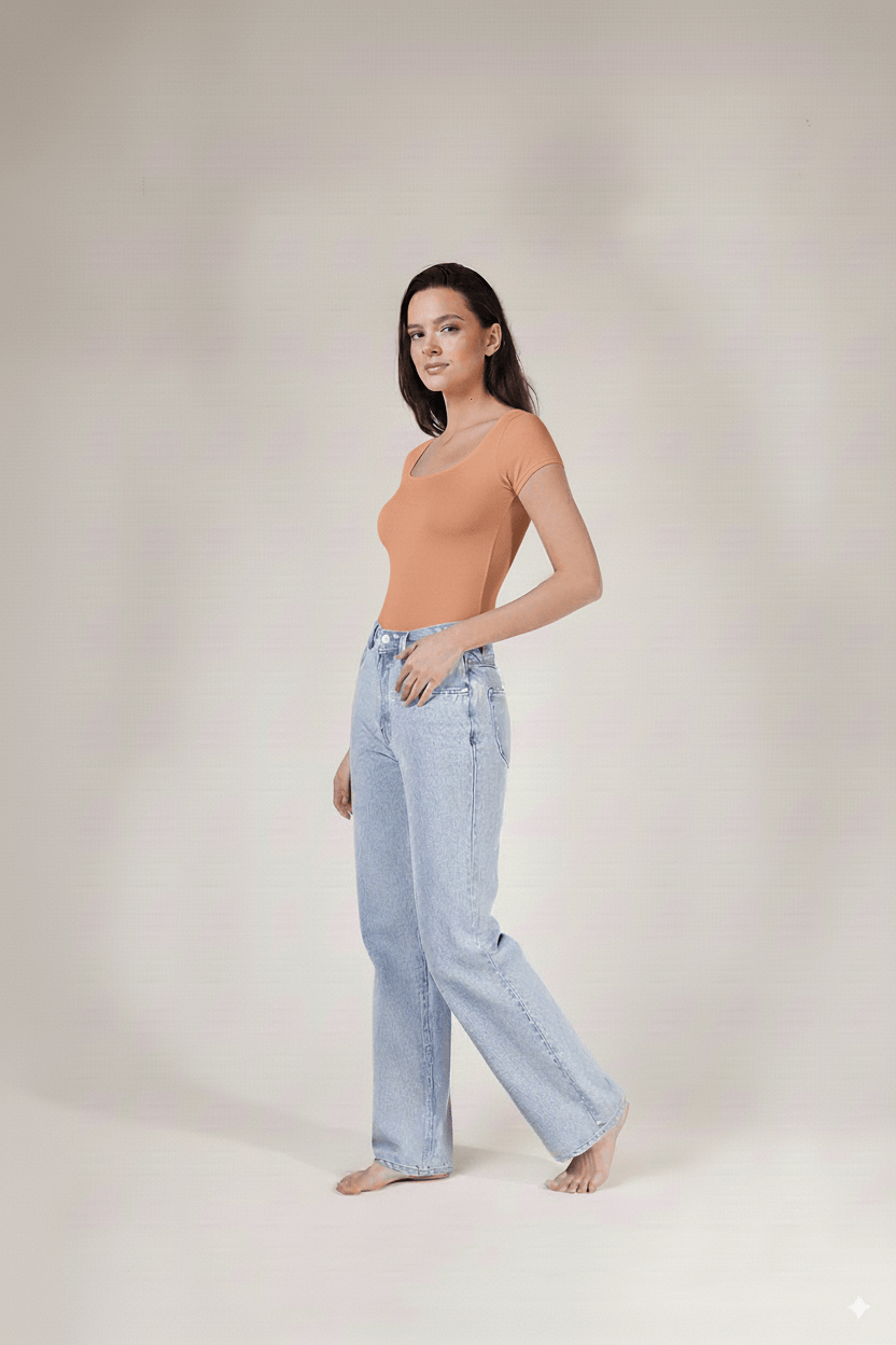 Body Kelly Escote Cuadrado Manga Corta