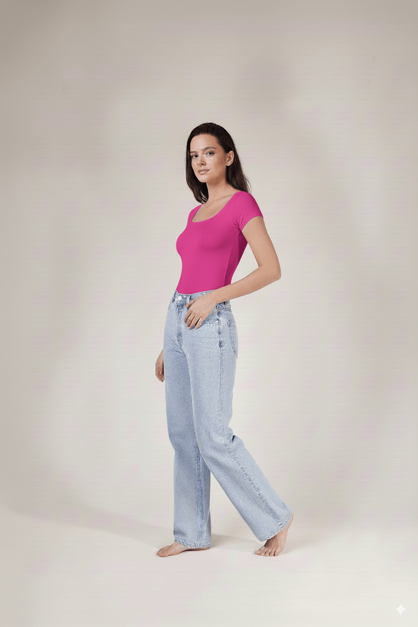 Body Kelly Escote Cuadrado Manga Corta