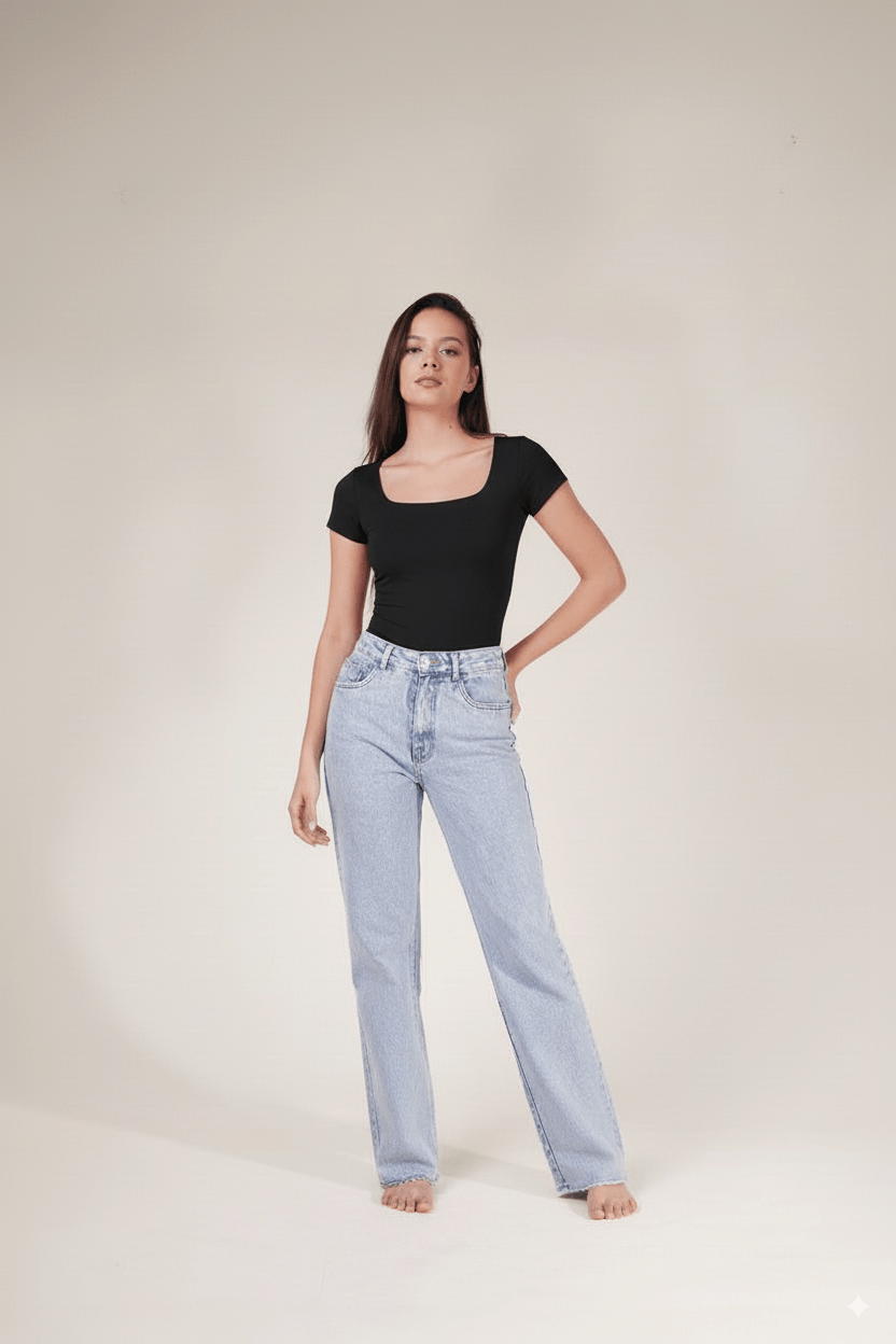 Body Kelly Escote Cuadrado Manga Corta