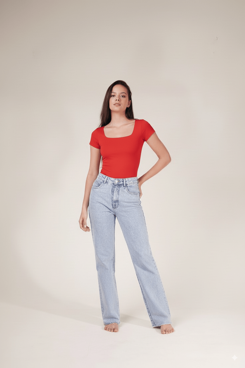 Body Kelly Escote Cuadrado Manga Corta