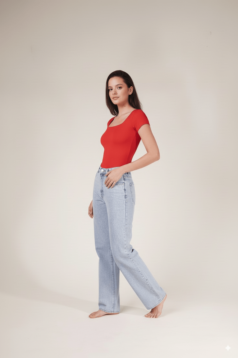 Body Kelly Escote Cuadrado Manga Corta