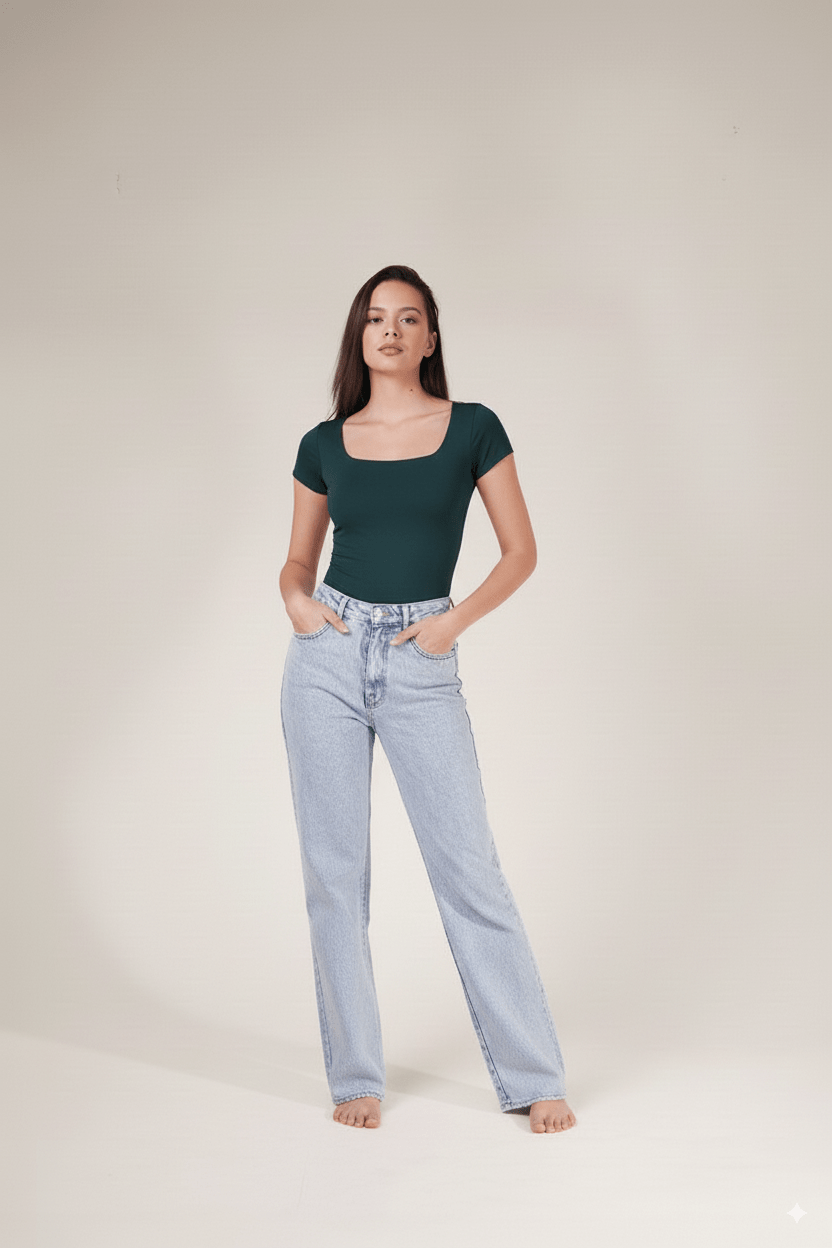 Body Kelly Escote Cuadrado Manga Corta