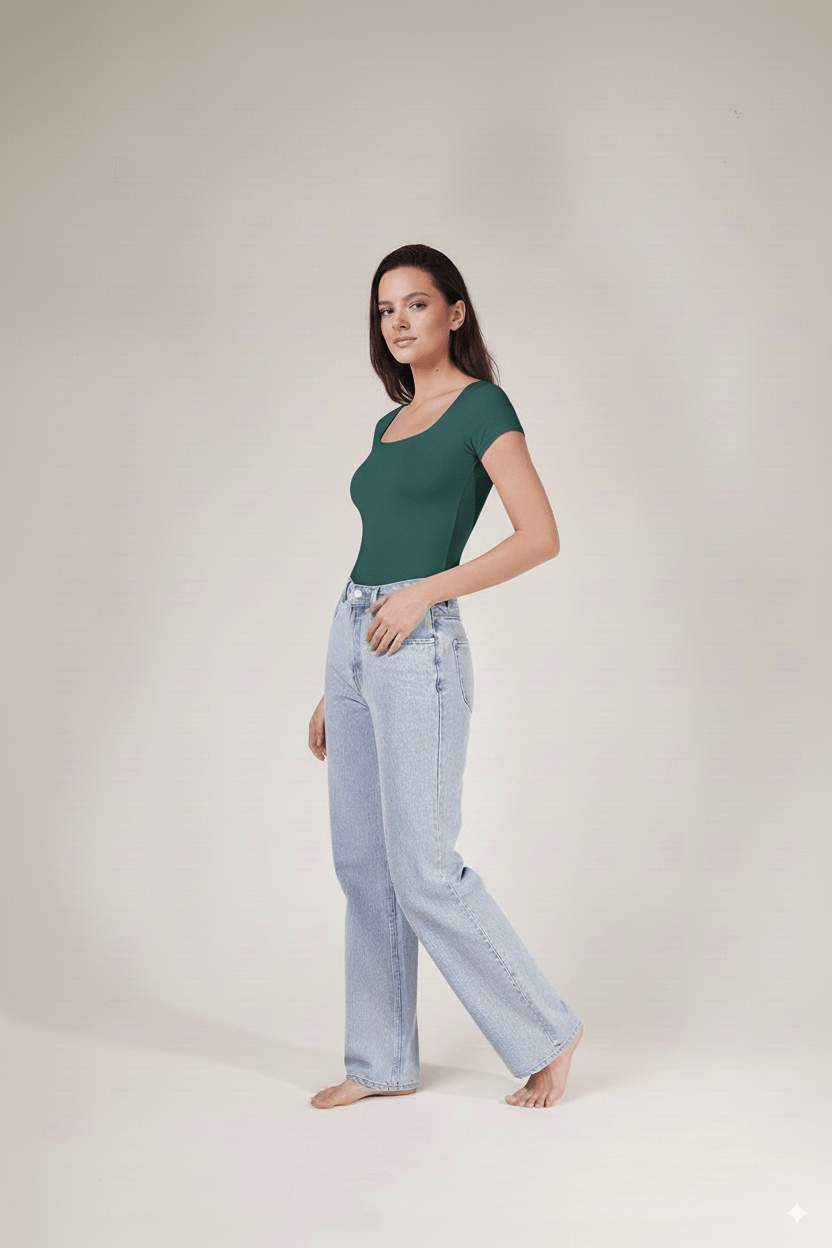 Body Kelly Escote Cuadrado Manga Corta