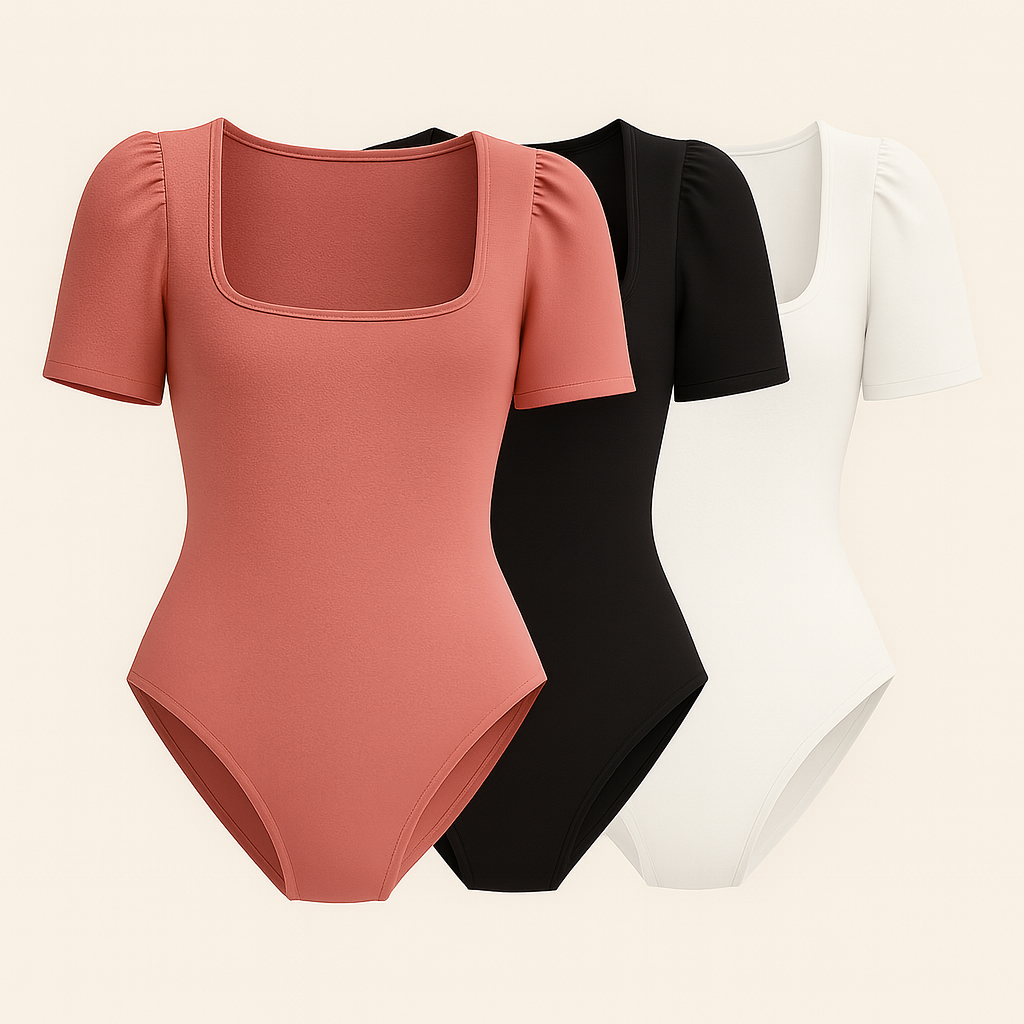 Tri Pack Bodys Escote Cuadrado, Body Ignacia