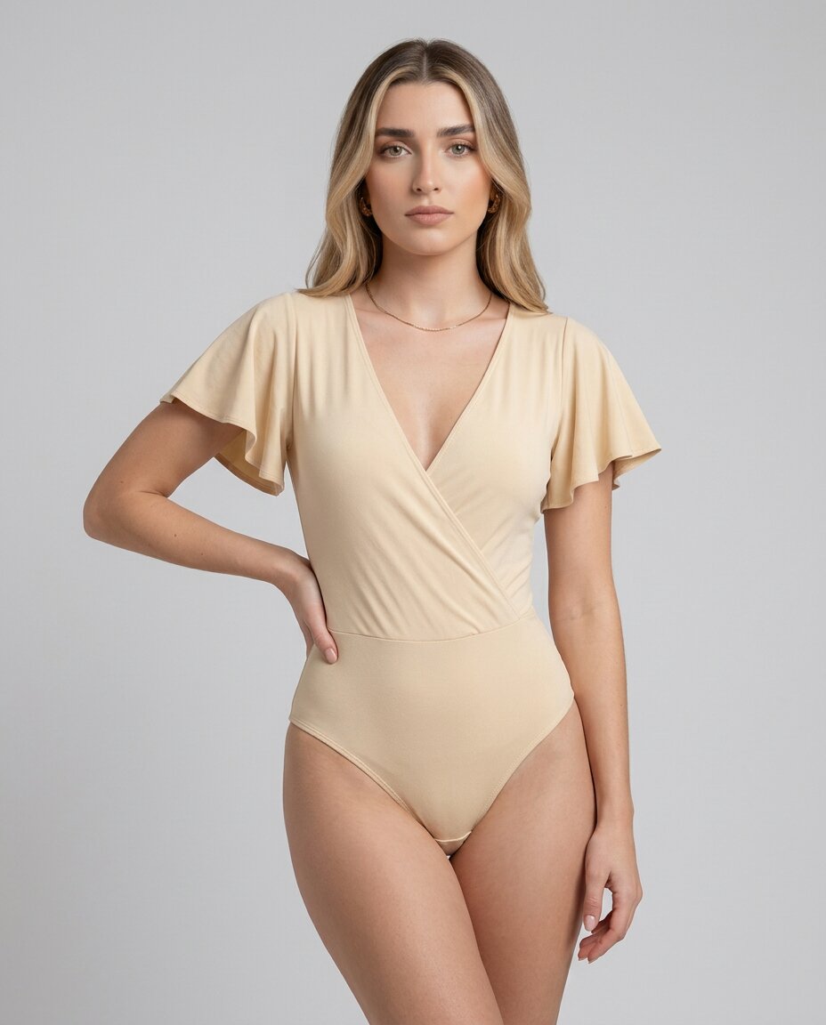 Body Diana Escote Cruzado Manga Vuelos