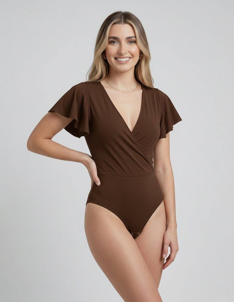 Body Diana Escote Cruzado Manga Vuelos